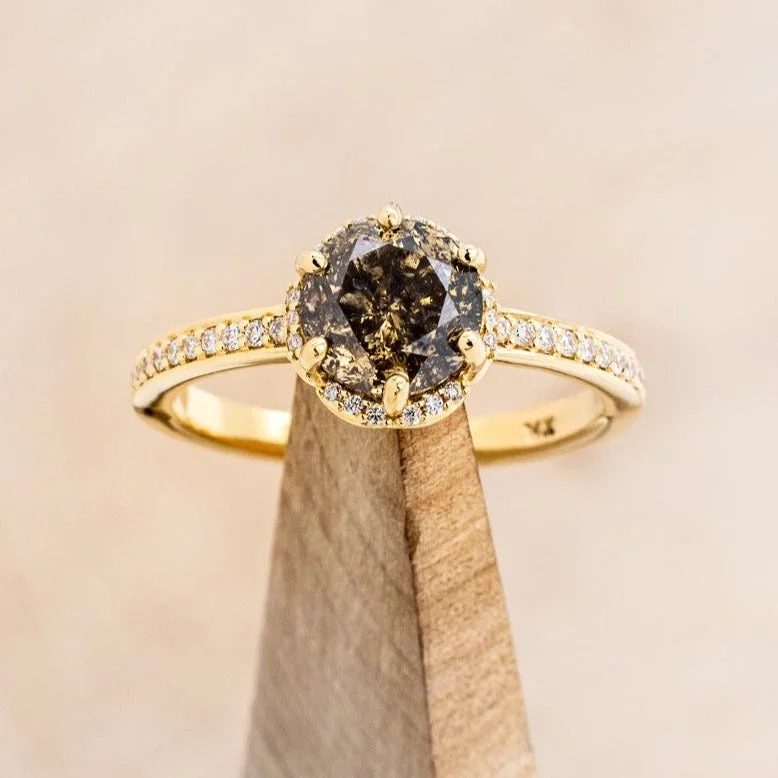 "ROSALIE" - ENGAGEMENT RING WITH DIAMOND HALO & ACCENTS - MOUNTING ONLY - SELECT YOUR OWN STONE