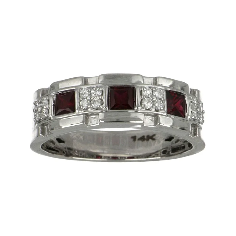 Ruby Men's Ring (Ruby 0.81 cts. White Diamond 0.21 cts.)