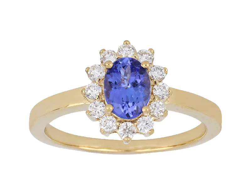 Tanzanite Ladies Ring (Tanzanite 0.75 cts. White Diamond 0.31 cts.)