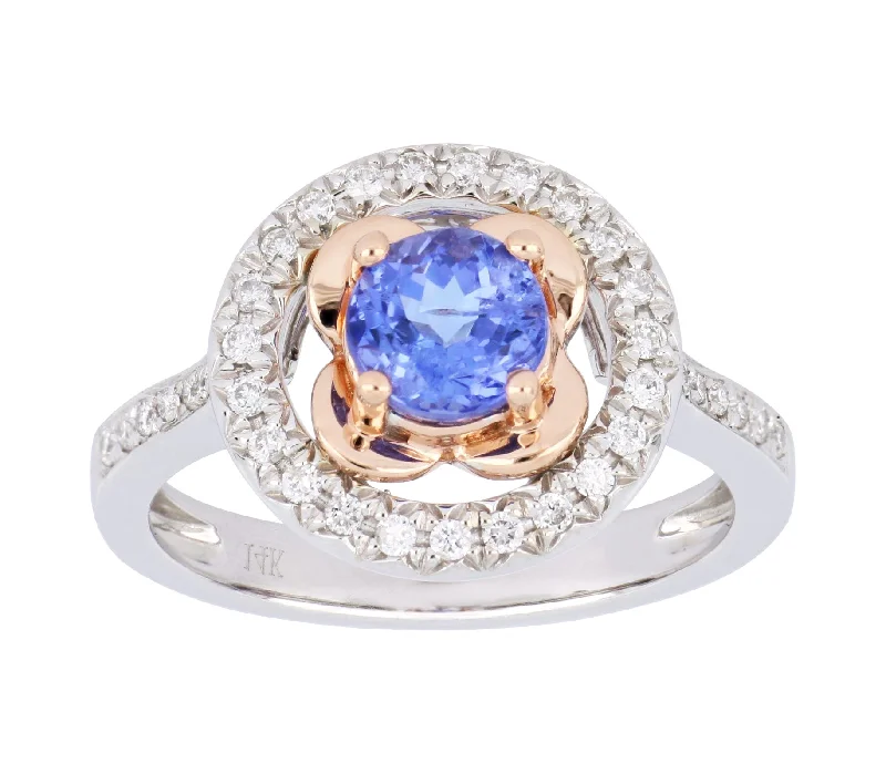 Tanzanite Ladies Ring (Tanzanite 1.09 cts. White Diamond 0.25 cts.)