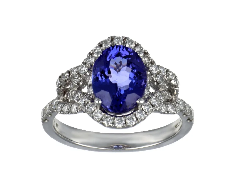 Tanzanite Ladies Ring (Tanzanite 2.74 cts. White Diamond 0.74 cts.)