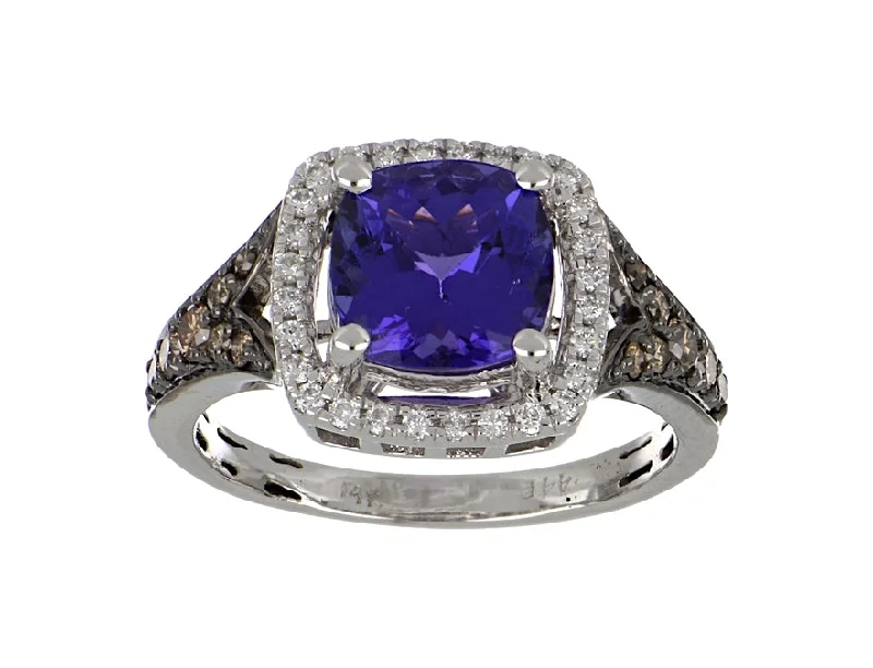 Tanzanite with Brown Diamond Ladies Ring (Tanzanite 2.34 cts. Brown Diamond 0.27 cts. White Diamond 0.17 cts.)