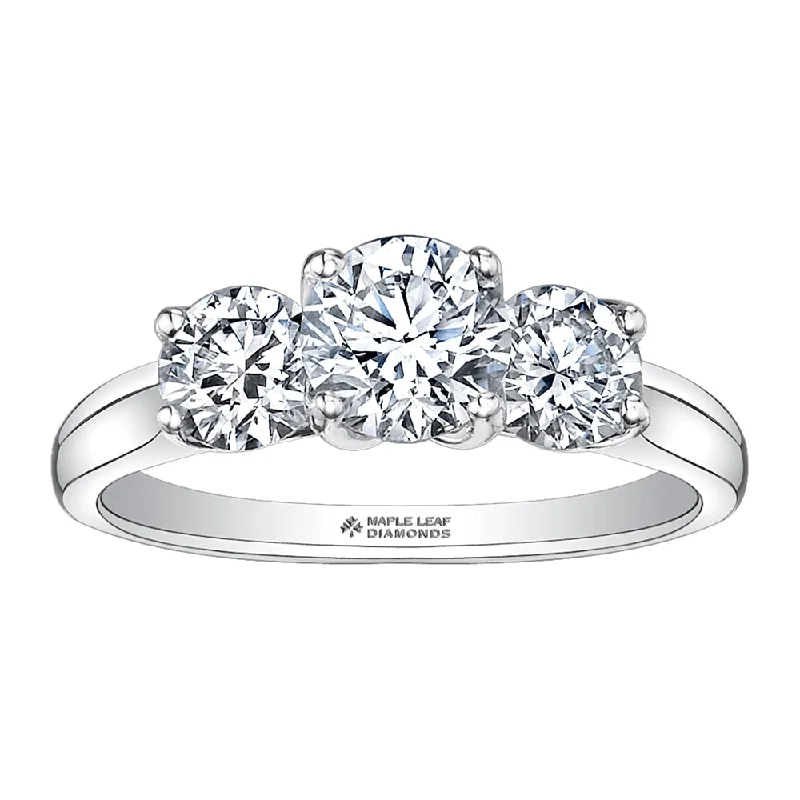 Three Stone Round Canadian Diamond Ring