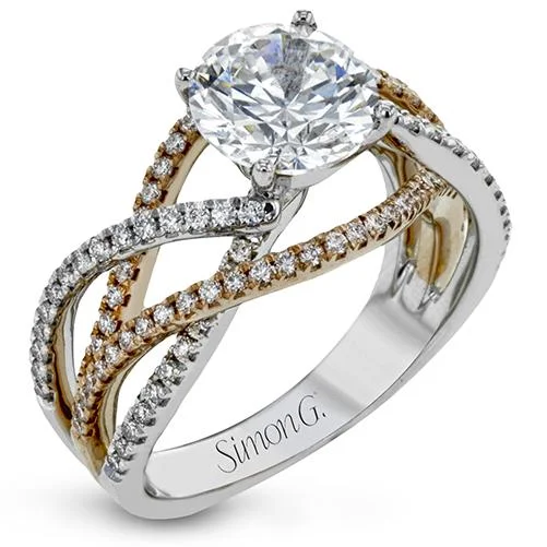 Simon G Two-Tone Gold Diamond and Cubic Zirconia Mount