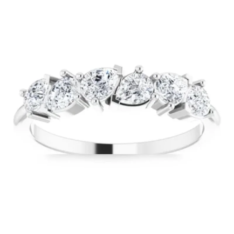 1 1/3CtPear Shaped Diamond Anniversary Band Gold Lab Grown