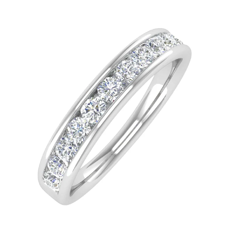 1/2 Carat Channel Set Diamond Wedding Band Ring in Gold - IGI Certified