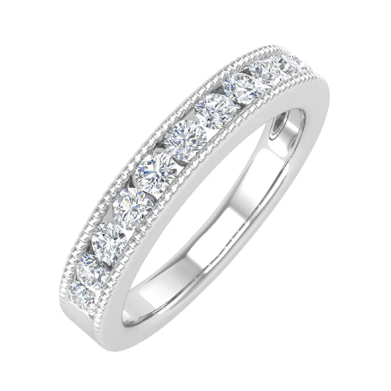 1/2 Carat Channel Set Diamond Wedding Band Ring in Gold - IGI Certified