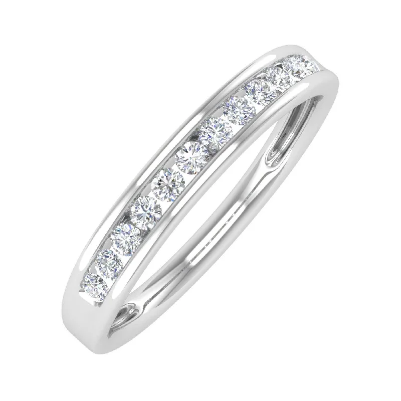 1/4 Carat Channel Set Diamond Wedding Band Ring in Gold - IGI Certified