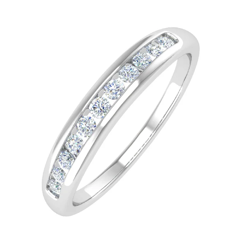 1/4 Carat Channel Set Round Diamond Wedding Band Ring in Gold