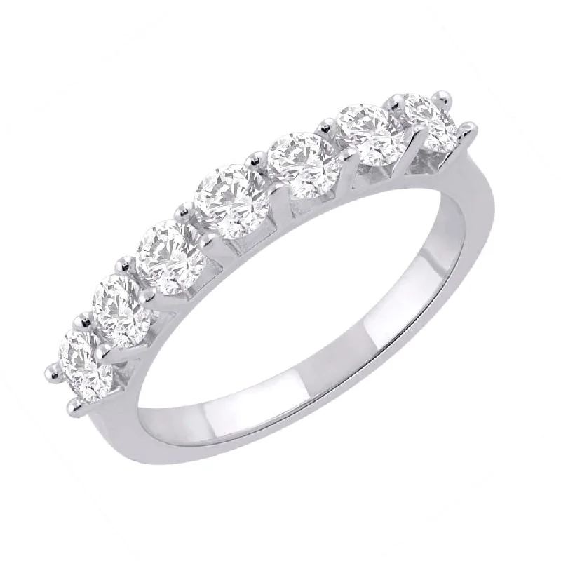 1 Carat 7-Stone Diamond Wedding Band Ring in Gold - IGI Certified