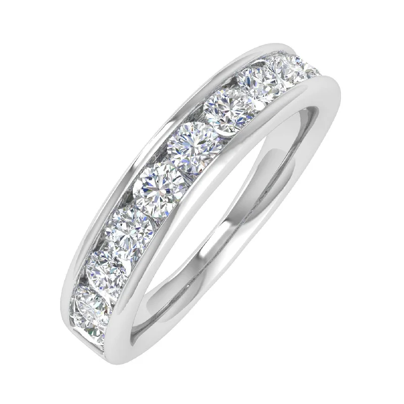 1 Carat Channel Set Diamond Wedding Band Ring in Gold