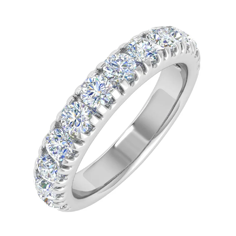 1 Carat Diamond Wedding Band Ring in Gold - IGI Certified