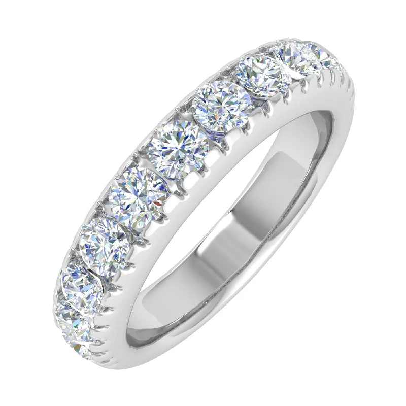 1 Carat Diamond Wedding Band Ring in Gold - IGI Certified