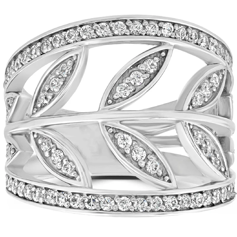 1CT Diamond Floral Knuckle Ring White Gold