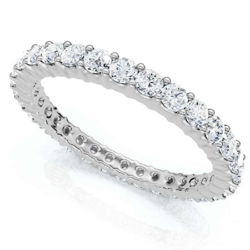 1ct Prong Diamond Eternity Ring White Gold