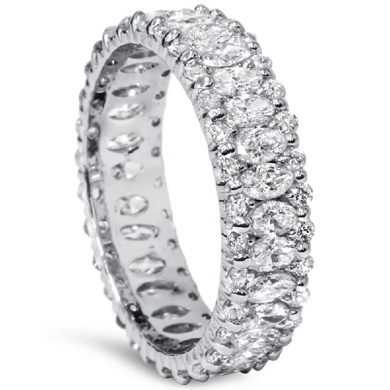 2 5/8ct Marquise Diamond Eternity Ring White Gold