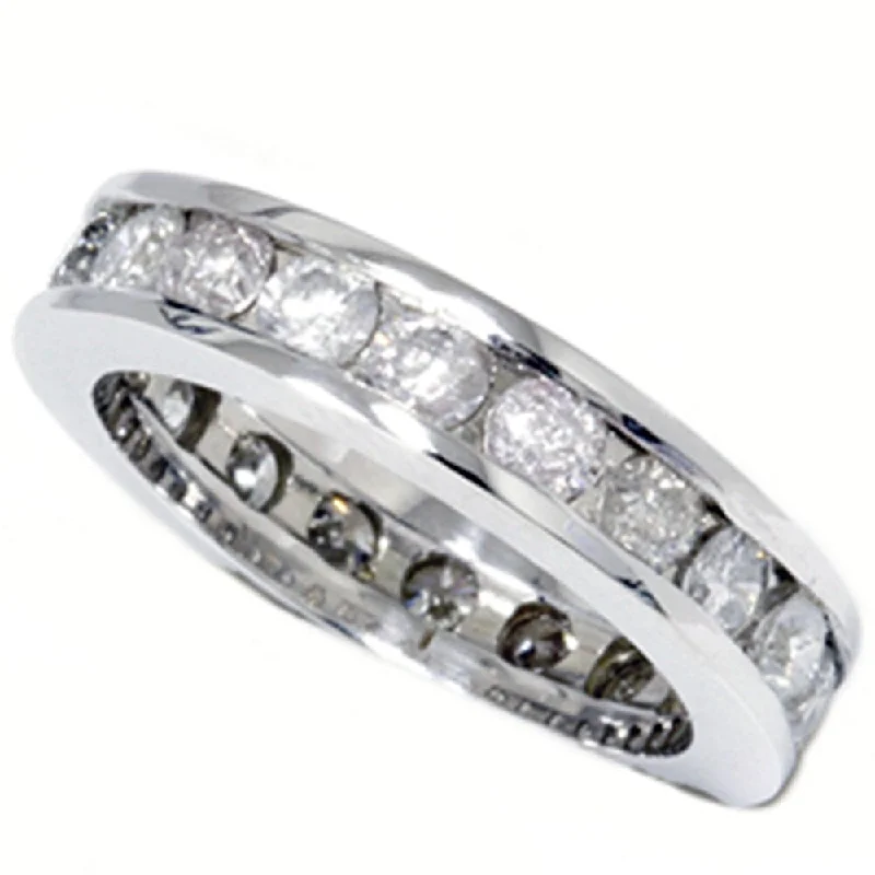 2 CT Channel Set Round Diamond Eternity Ring White Gold