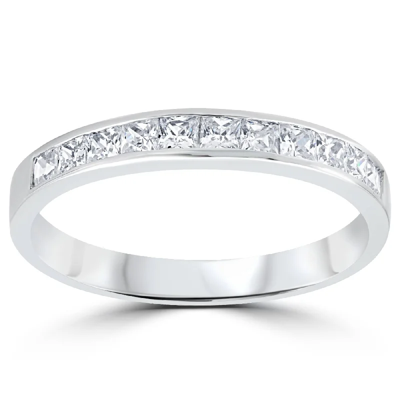 3/8ct Princess Cut Diamond Wedding Anniversary Ring White Gold