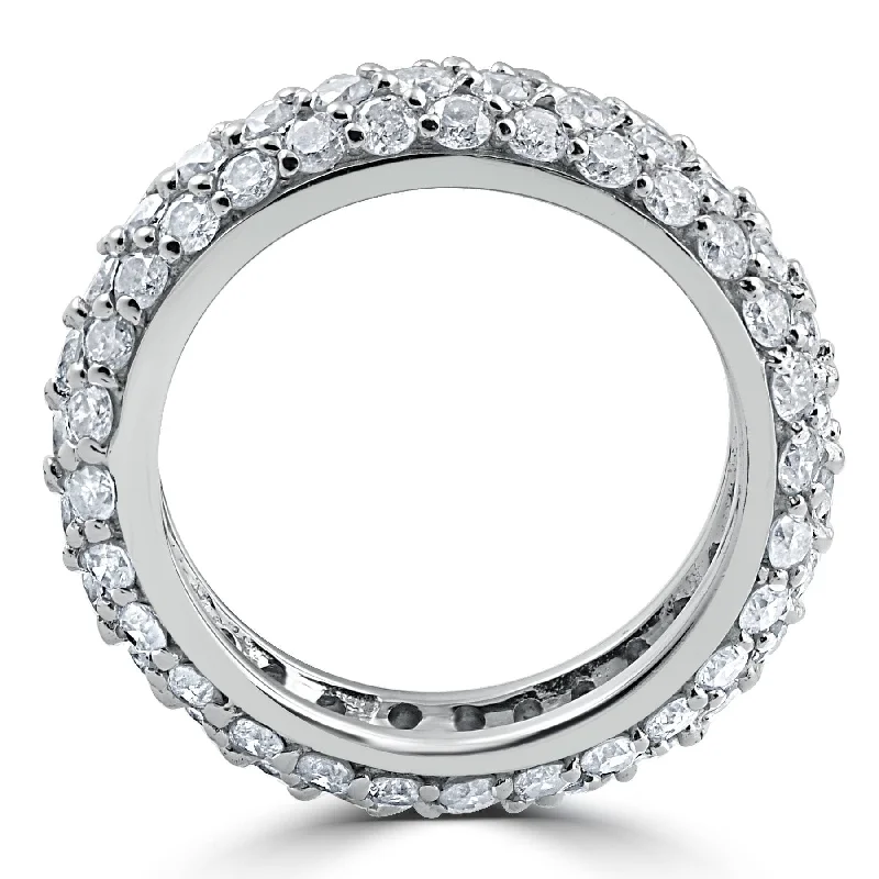 3ct Pave Diamond Eternity Ring White Gold