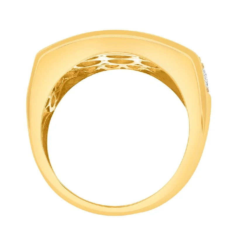 7Ct Men's Diamond Ring in Gold Lab Grown