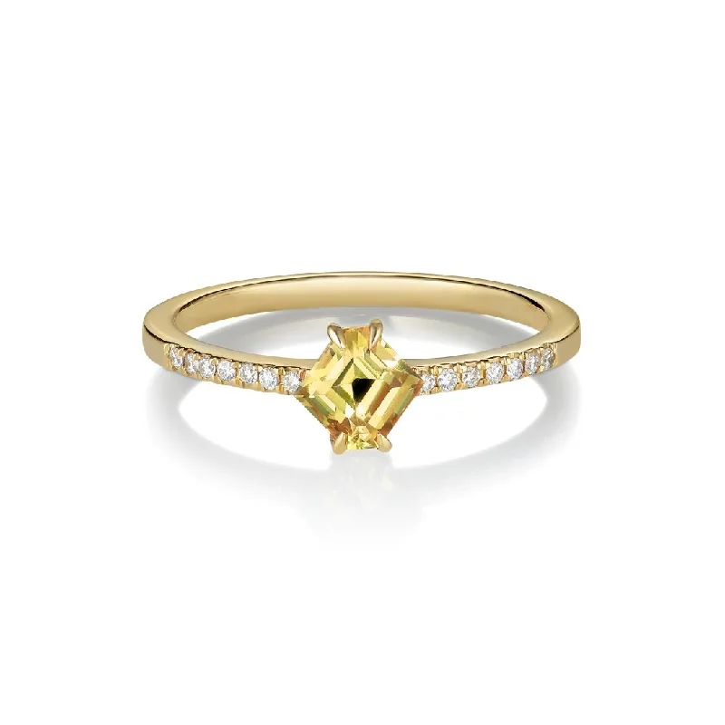 Tada Kaha 18K Gold Ring w. Sapphire & Diamonds