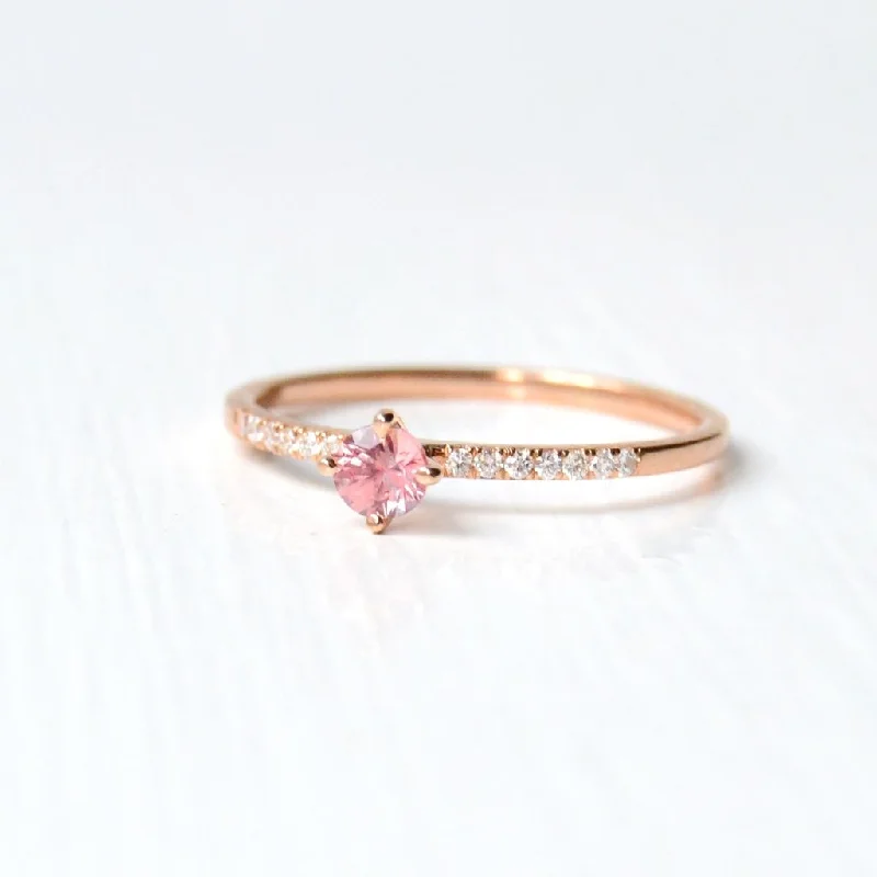 Hima Pic 18K Rosegold Ring w. Sapphire & Diamonds