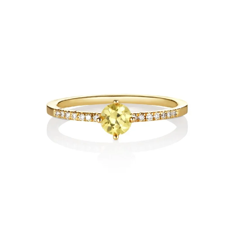 Hima Kaha 18K Gold Ring w. Diamonds & Sapphire