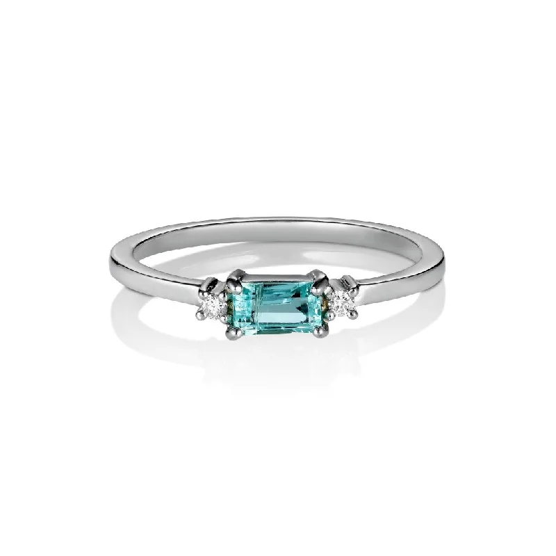 Ladura Nil 18K Whitegold Ring w. Diamonds & Tourmaline