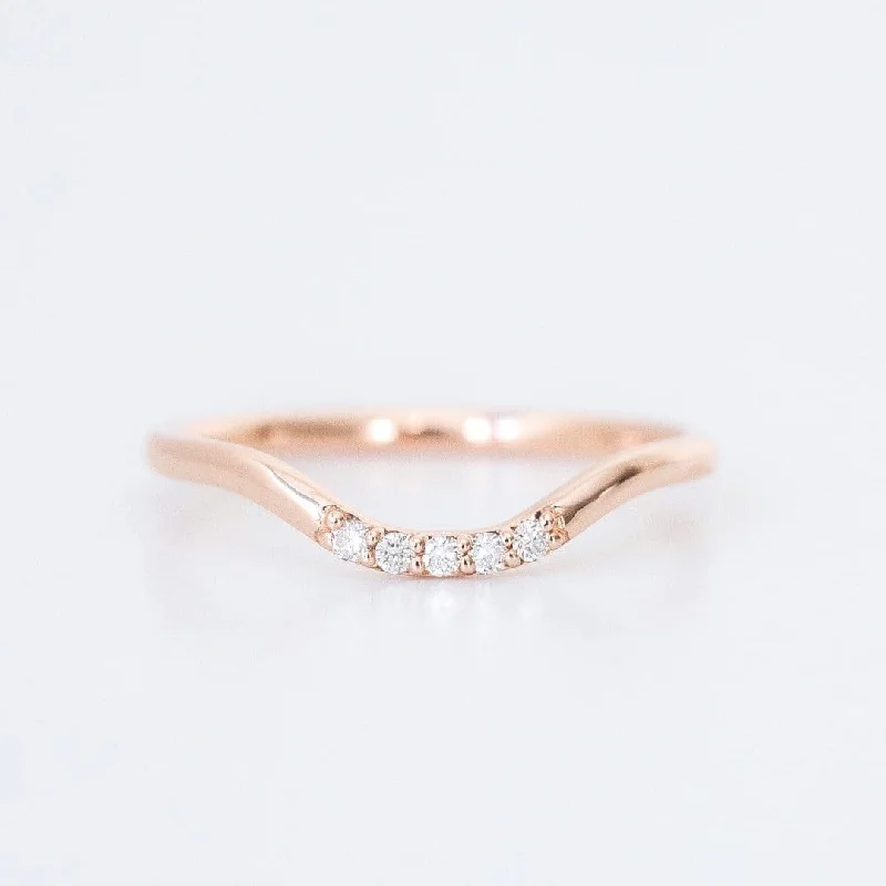 Curved Diamond Wedding Band