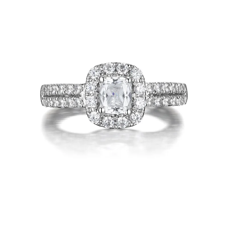 Cushion Cut Diamond Engagement Ring S201510A and Band Set S201510B