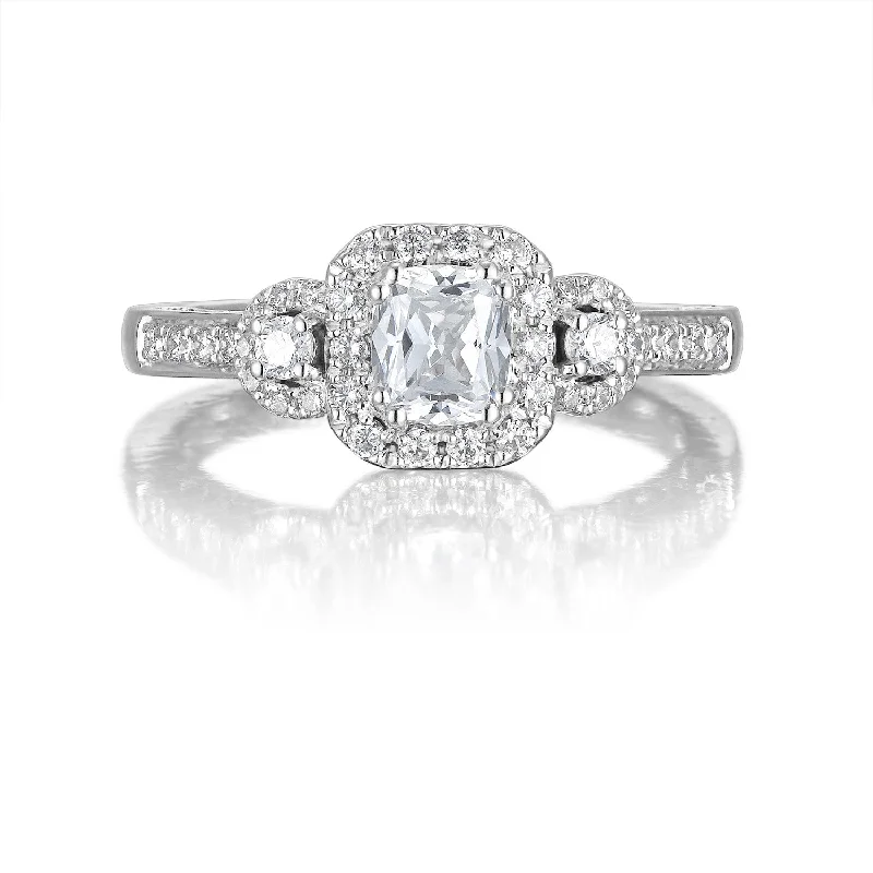 Cushion Cut Diamond Engagement Ring S201513A and Band Set S201513B