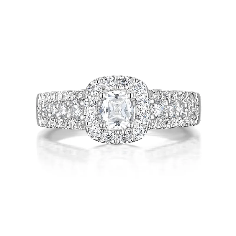 Cushion Cut Diamond Engagement Ring S20153A and Band Set S20153B