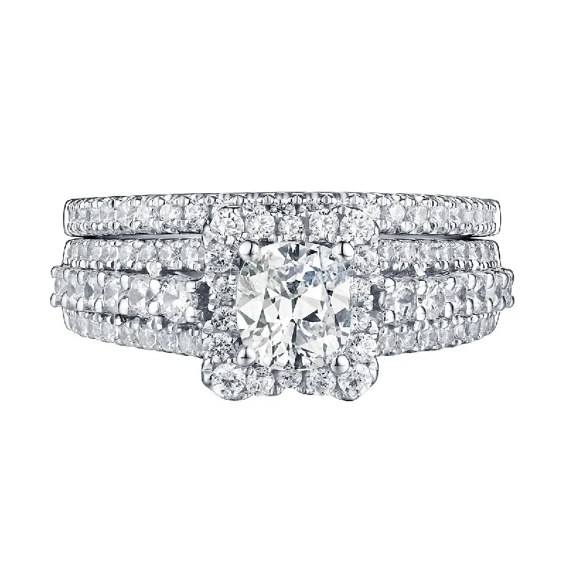 Cushion Cut Diamond Engagement Ring S201609A and Band Set S201609B