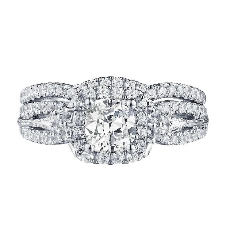 Cushion Cut Diamond Engagement Ring S201612A and Band Set S201612B