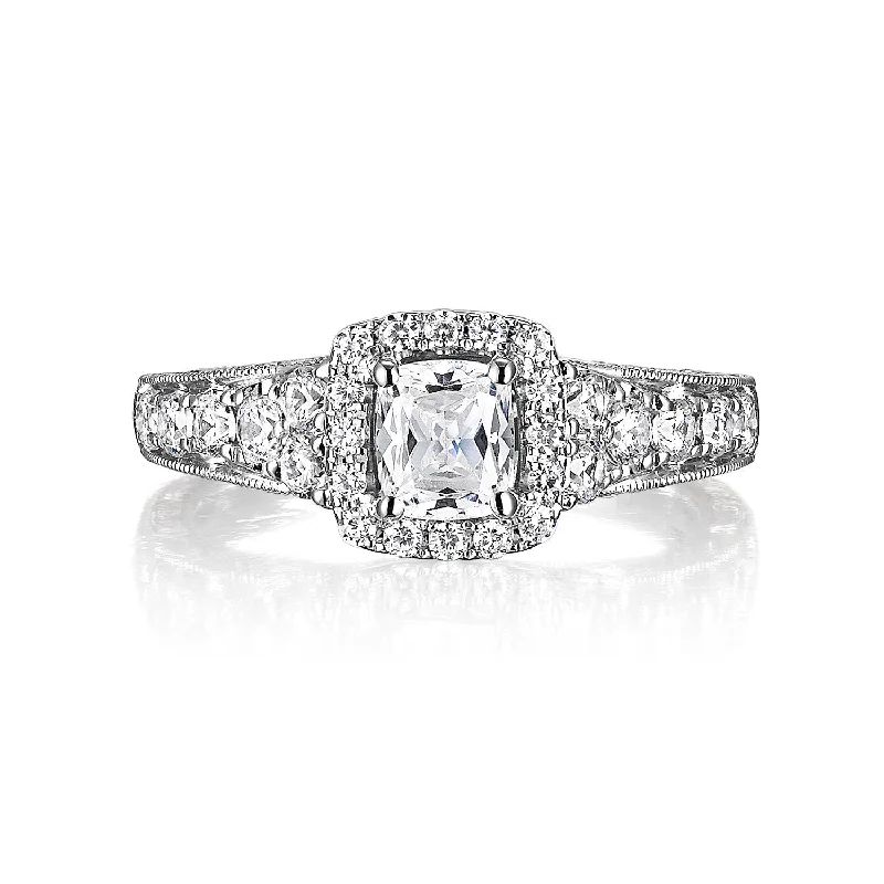 Cushion Cut Diamond Engagement Ring S201512A and Band Set S201512B