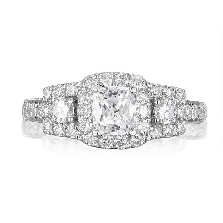 Cushion Cut Diamond Engagement Ring S201542A and Band Set S201542B