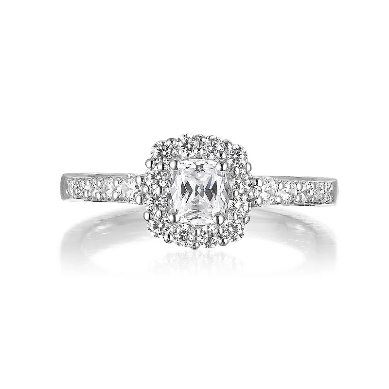 Cushion Cut Diamond Engagement Ring S20159A and Band Set S20159B