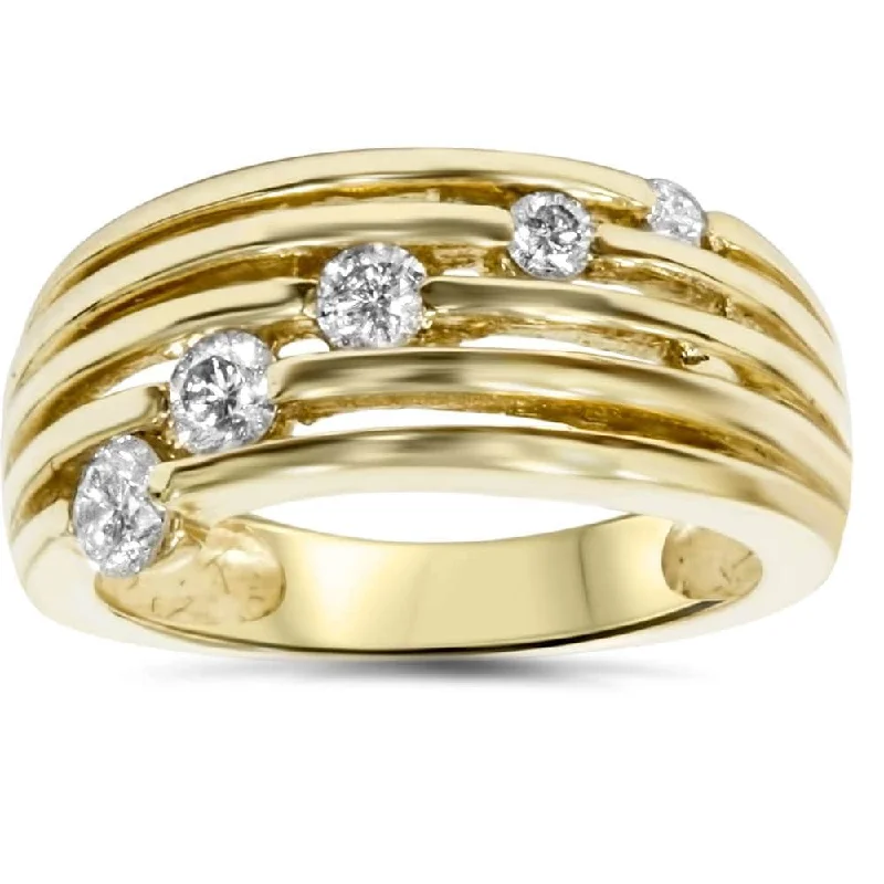 Gold 1/2ct Fancy Womens Right Hand Diamond Ring