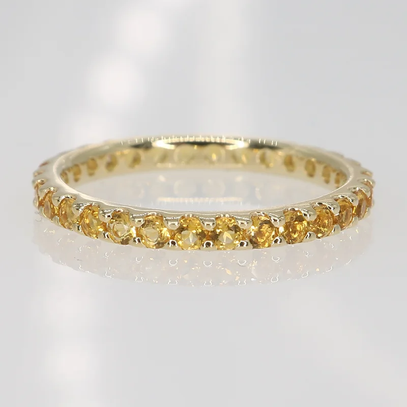 Miadora 10k Yellow Gold Citrine Stackable Eternity Band Ring