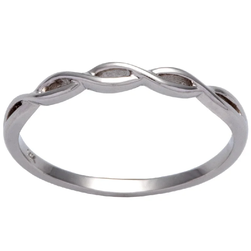 Miadora Highly Polished 14k White Gold Wedding Band