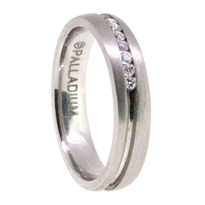 Palladium Diamond Wedding Ring PDWB087