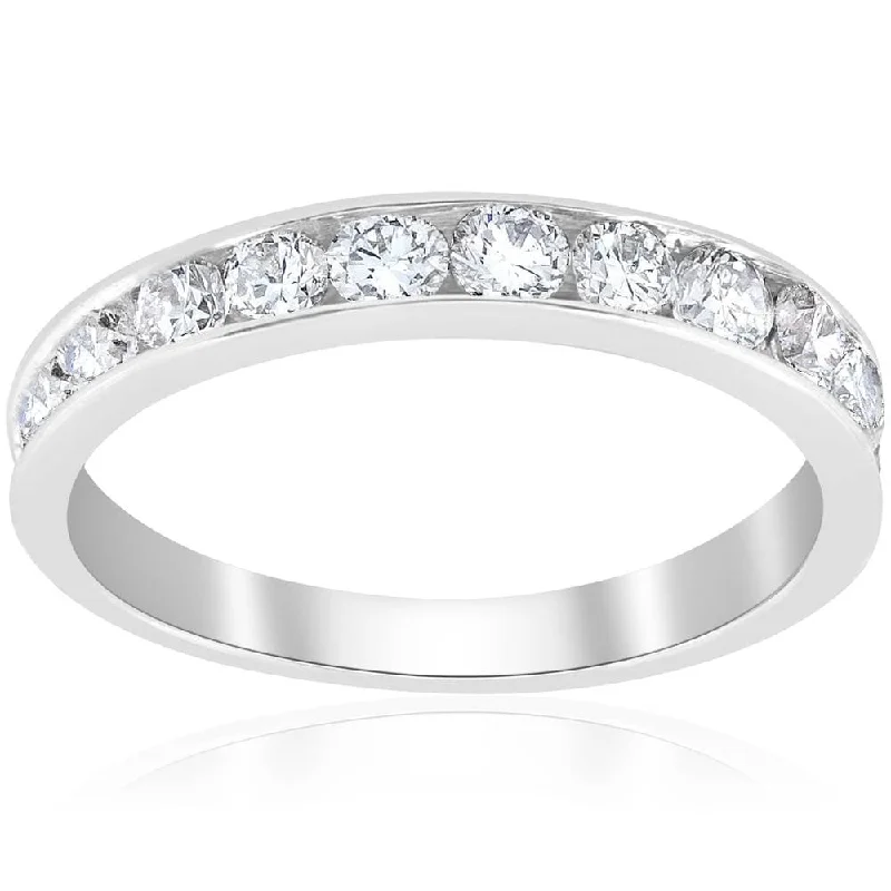 Platinum 1ct Channel Set Diamond Wedding Ring Lab Grown