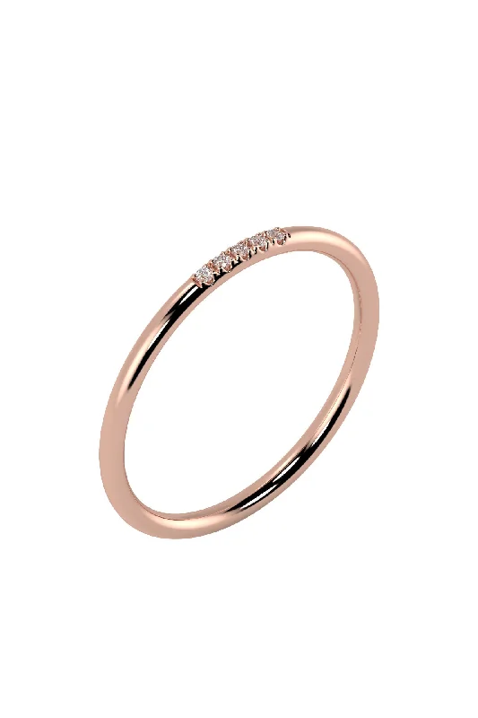 Line 18K Rose Gold Ring w. Lab-Grown Diamonds