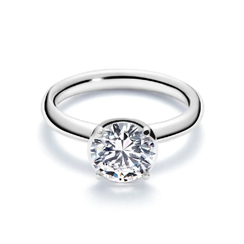 No 1 Solitaire 18K White Gold Ring w. Diamond