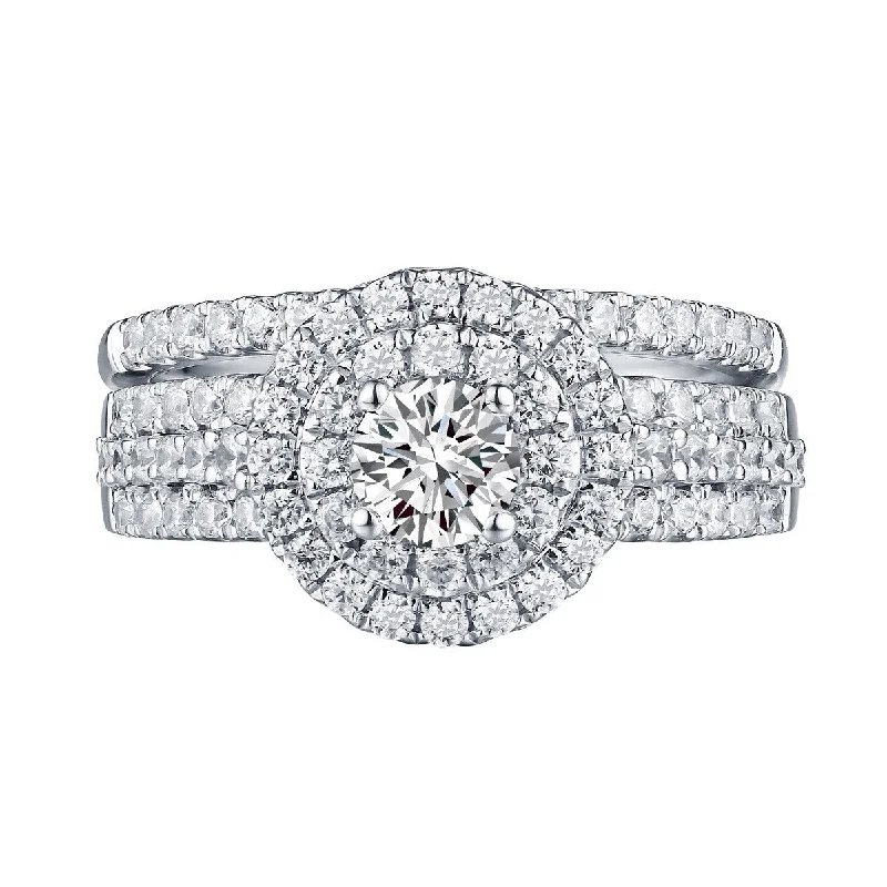 Round Diamond Engagement Ring S201606A and Band Set S201606B