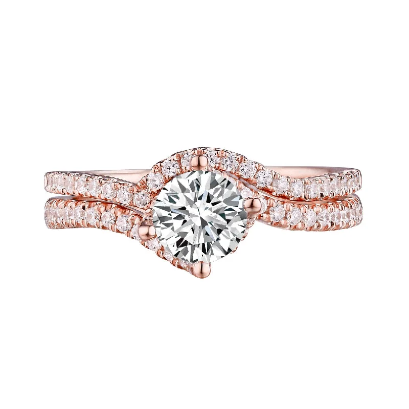 Round Diamond Engagement Ring S201629A and Band Set S201629B