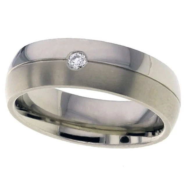 Titainium and Diamond Ring - T032DS-2.5MM