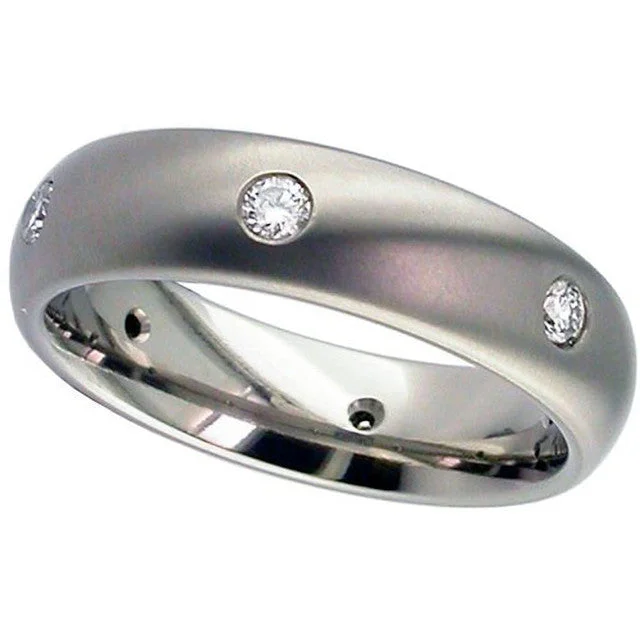 Titanium And Diamond Wedding Ring - 2204DS6X2.5MM