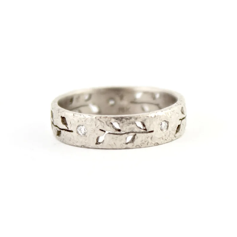 18k White Gold Leaf Band by Yasuko Azuma