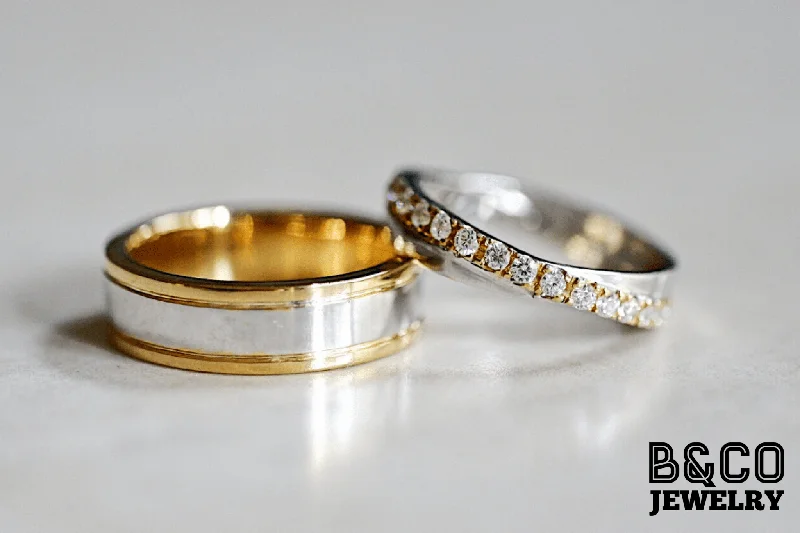 Algarve Two Tone Wedding Rings